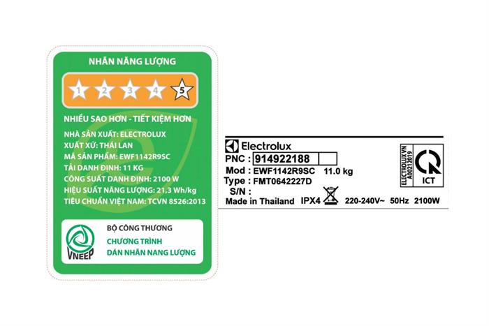 Máy Giặt Electrolux Inverter 11Kg EWF1142R9SC - Ảnh 8
