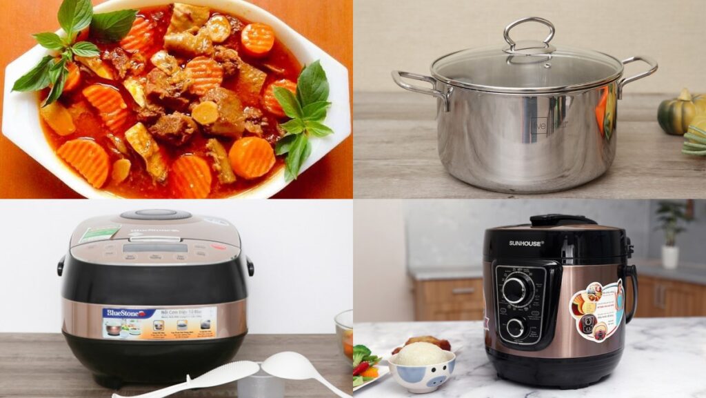 Ưu, nhược điểm nấu bò kho bằng nồi, nồi áp suất và nồi cơm điện