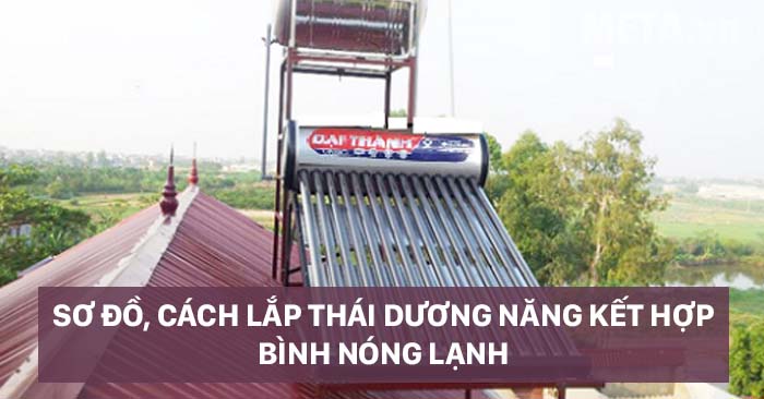Sơ đồ, cách lắp thái dương năng kết hợp bình nóng lạnh 2025