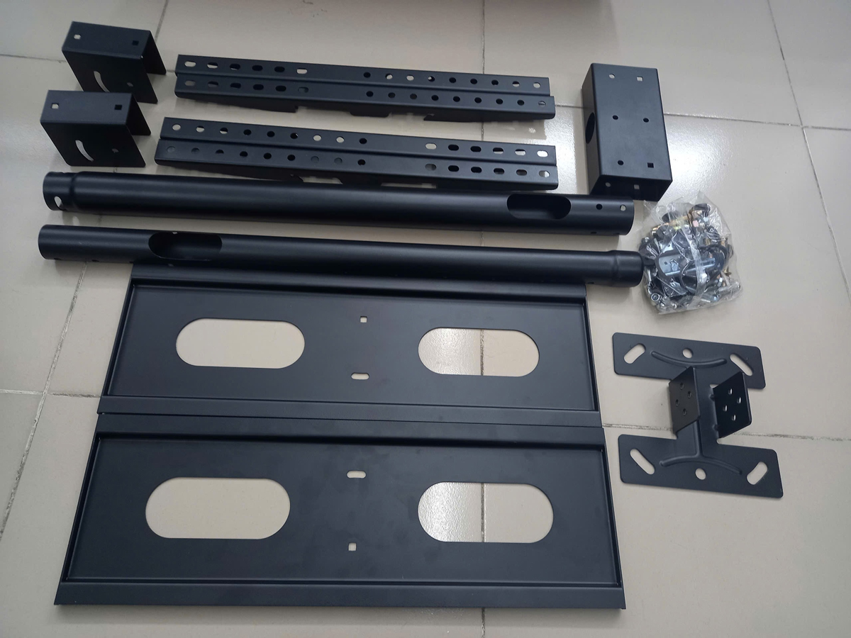 Khung treo thả trần TT02 (32 - 65 inch, mâm đôi treo 2 tivi, dài 768 - 1.118mm)