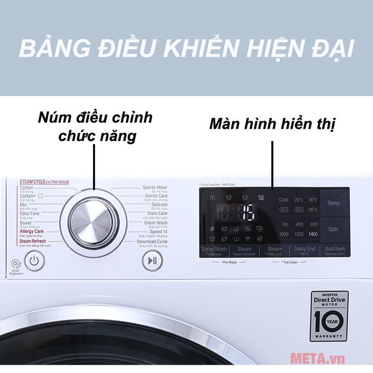 Máy giặt lồng ngang LG inverter FC1485S2W - 8.5 kg