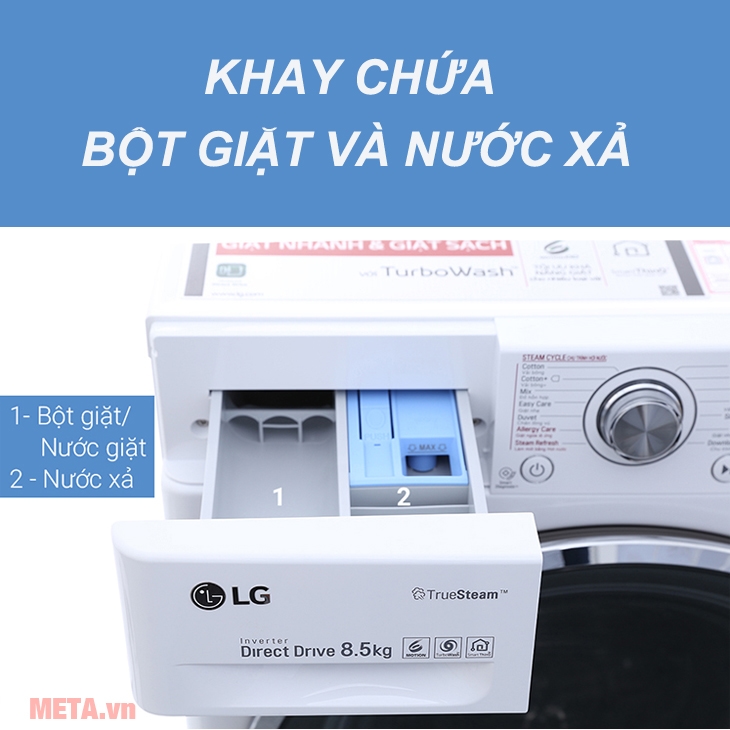 Máy giặt lồng ngang LG inverter FC1485S2W - 8.5 kg