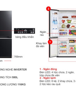 Tủ lạnh Mitsubishi Electric Inverter MR-LA72ER-GBK-V (580 lít)
