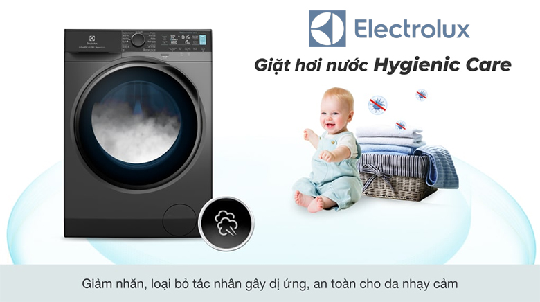 Máy giặt electrolux 10Kg EWF1043R7SC nổi bật với công nghệ giặt hơi nước diệt khuẩn 99,9%