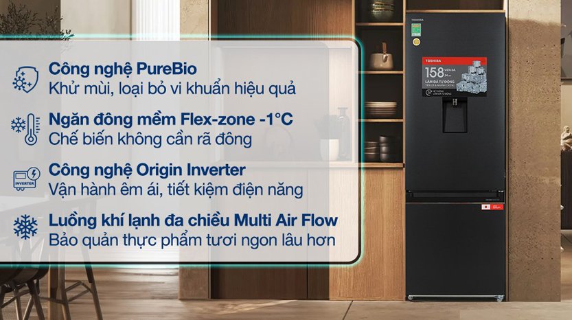 Tủ lạnh Toshiba inverter GR-RB405WEA-PMV(06)-MG lựa chọn dành cho người tiêu dùng thông thái