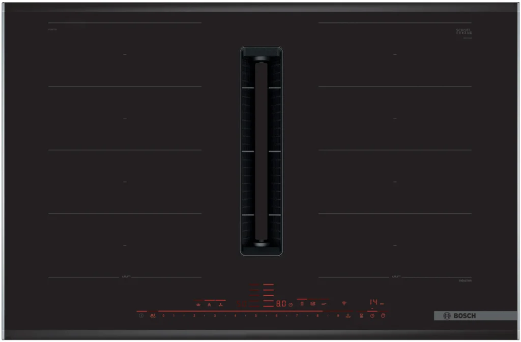 Đánh Giá Chi Tiết Bếp Từ Kết Hợp Hút Mùi Bosch PXX875D67E 4 Vùng Nấu Series 8