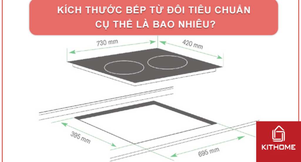 KÍCH THƯỚC BẾP TỪ ĐÔI TIÊU CHUẨN CỤ THỂ LÀ BAO NHIÊU?