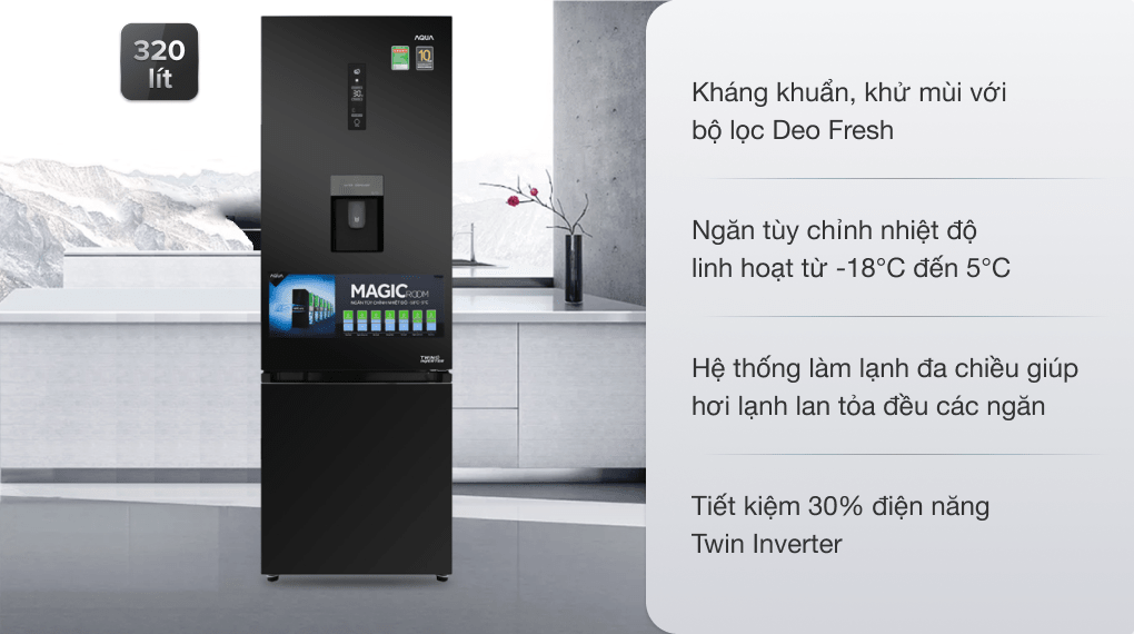 Tủ Lạnh Aqua Inverter AQR-IW378EB(BS) – Lựa Chọn Tinh Tế Cho Gia Đình Hiện Đại