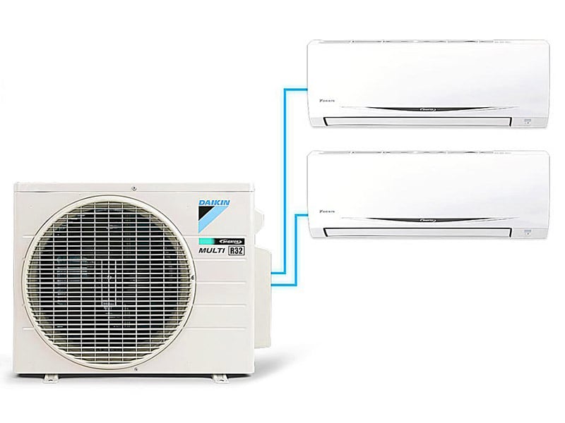 Hệ thống máy lạnh Daikin Multi S inverter 3.0 Hp 1 dàn nóng MKC70SVMV, 2 dàn lạnh CTKC25RVMV+CTKC50SVMV