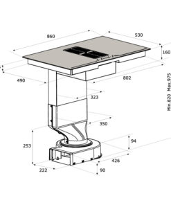 Bếp từ kết hợp máy hút mùi Malloca HIH-864 LI