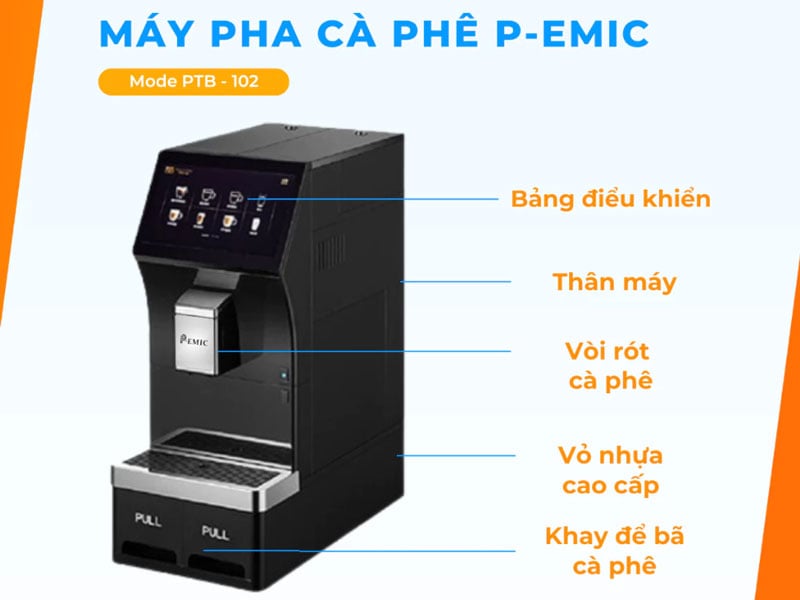 Máy pha cà phê tự động P-Emic PTB-102