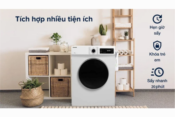 Máy sấy quần áo Toshiba TD-H80SEV(WK) – Máy sấy giá rẻ nhưng chất lượng “không rẻ”