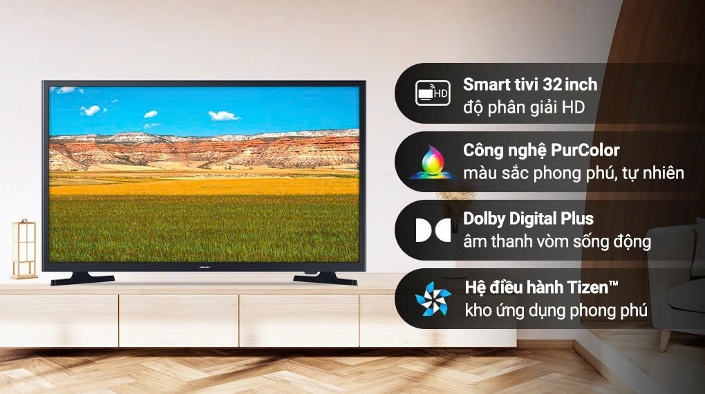 Tivi Samsung 32 inch UA32T4202AKXXV, sản phẩm giá rẻ nhưng cực chất lượng cho gia đình nhỏ