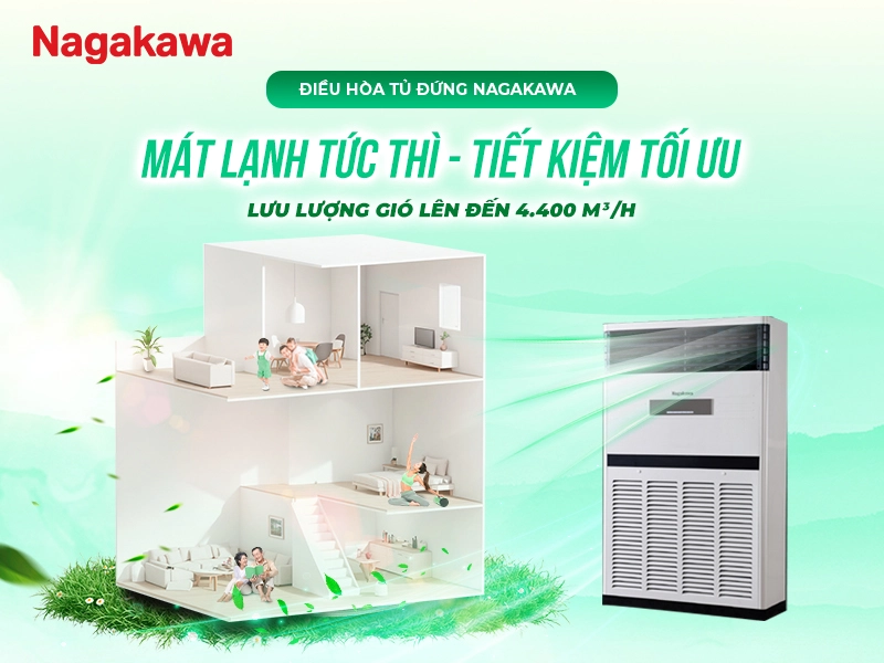Điều hòa tủ đứng Nagakawa giá rẻ NP-C100R1T36 – Lựa chọn lý tưởng cho nhà xưởng, hội trường