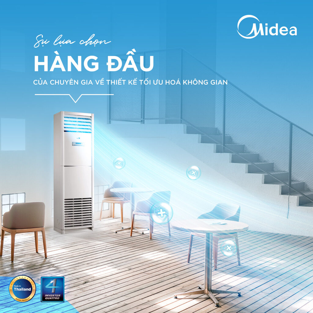 Độ bền cao, hiệu suất mạnh với điều hòa cây Midea 48000btu MFJJ2-50CRN1