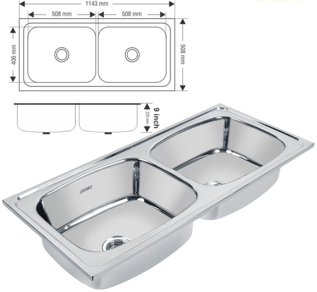 Kích Thước Chậu Rửa Bát 2 Ngăn Phổ Biến Nhất 2025 – Hướng Dẫn Chọn Kích Thước Phù Hợp Cho Mọi Gian Bếp
