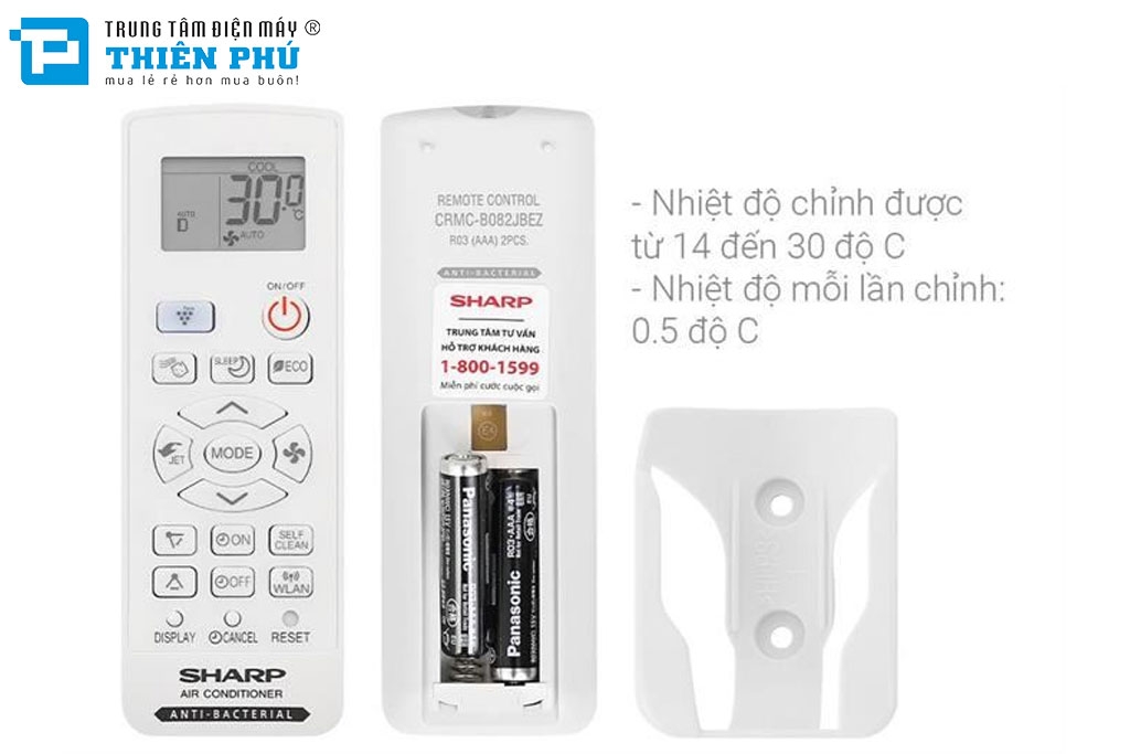 Điều Hòa Sharp 18000Btu 1 Chiều Inverter AH-XP18CMW