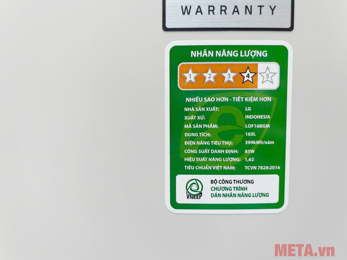 Tủ đông đứng LG 165 lít 1 cửa LOF16BGM