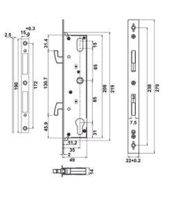 Khóa điện tử Hafele cửa nhôm DL6600-SL (912.20.144, cửa trượt)