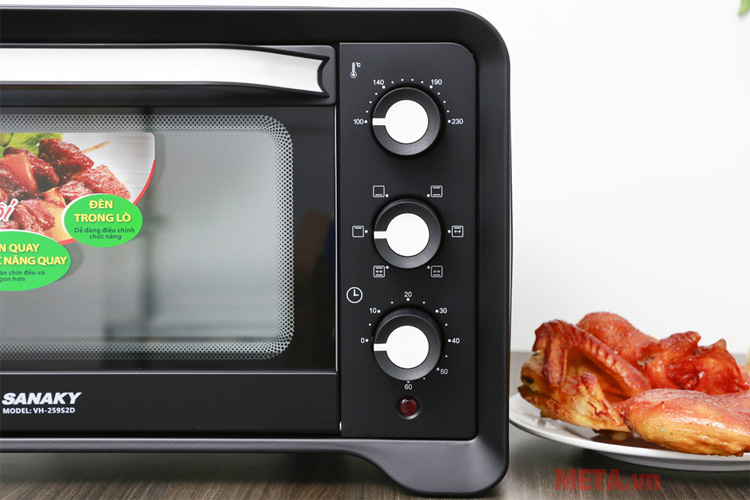 Lò nướng Sanaky VH-259S2D - 25 lít, màu đen
