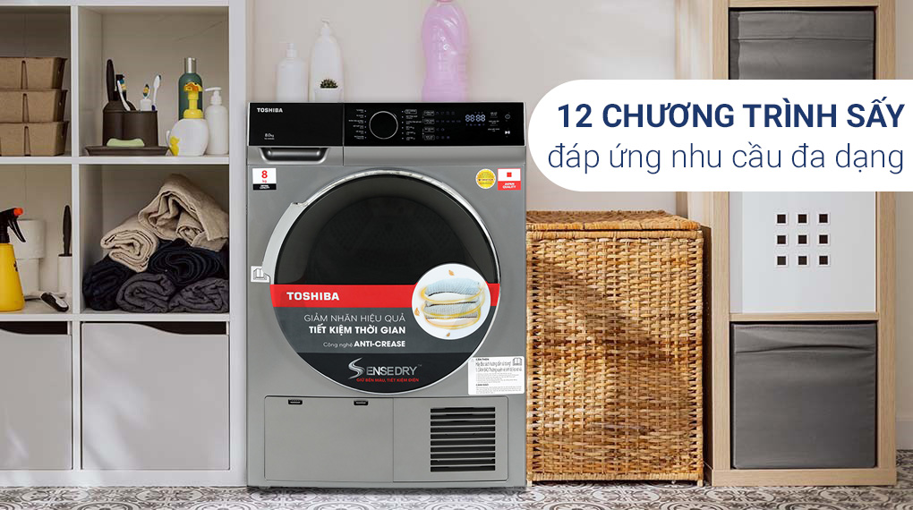 Máy sấy quần áo Toshiba 8 Kg TD-K90MEV(SK) giá thành vừa phải, công nghệ tối ưu