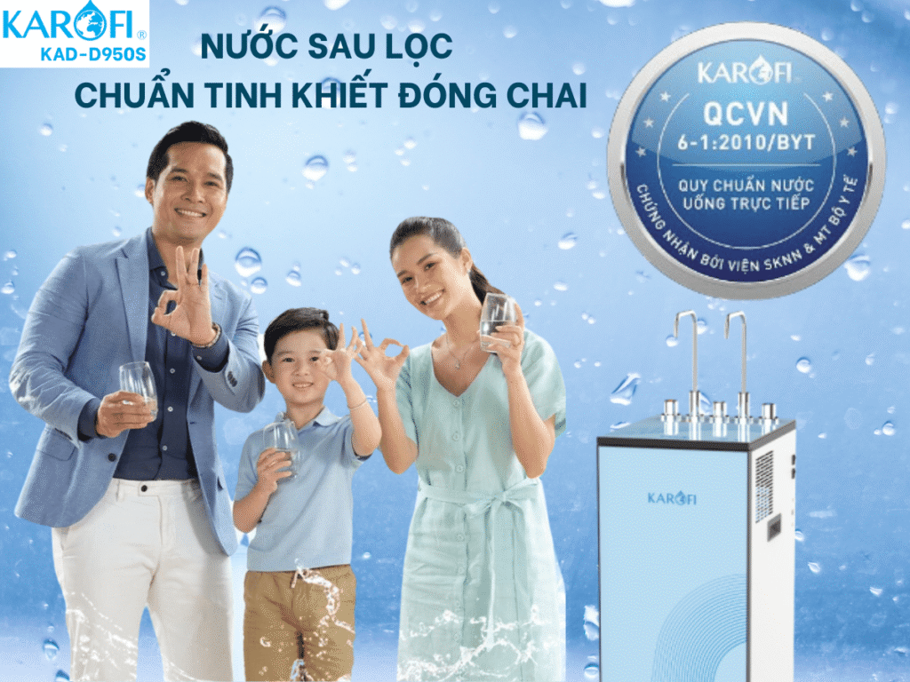 Máy lọc nước Karofi KAD-D50 10 lõi đứng đầu về bảo vệ sức khỏe cho mọi gia đình
