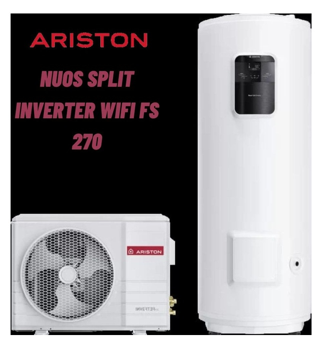 Máy bơm nhiệt heat pump Ariston 270 Lít Nuos Split Inverter Wifi FS 270